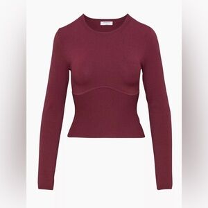Aritzia Babaton Sculpt Knit Empire Longsleeve (Grapevine)